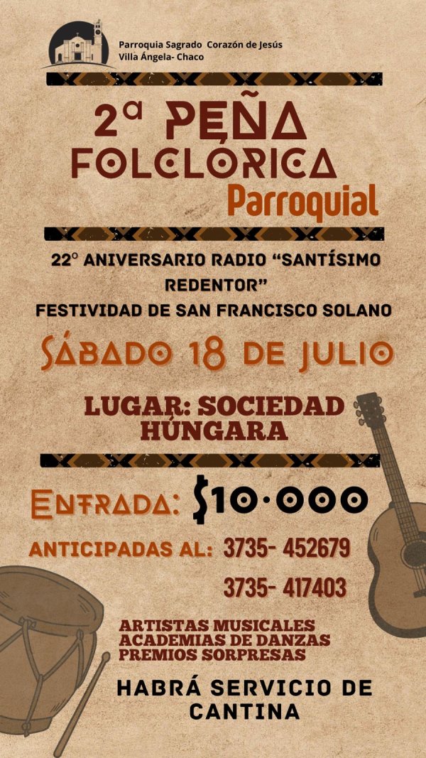LA PARROQUIA SAGRADO CORAZ&Oacute;N DE JES&Uacute;S INVITA A LA 2&ordf; PE&Ntilde;A FOLCL&Oacute;RICA PARROQUIAL PARA CELEBRAR LOS 22 A&Ntilde;OS DE LA RADIO 